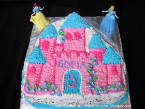 Princess Castle cake using Wilton Enchanted Castle cake pan